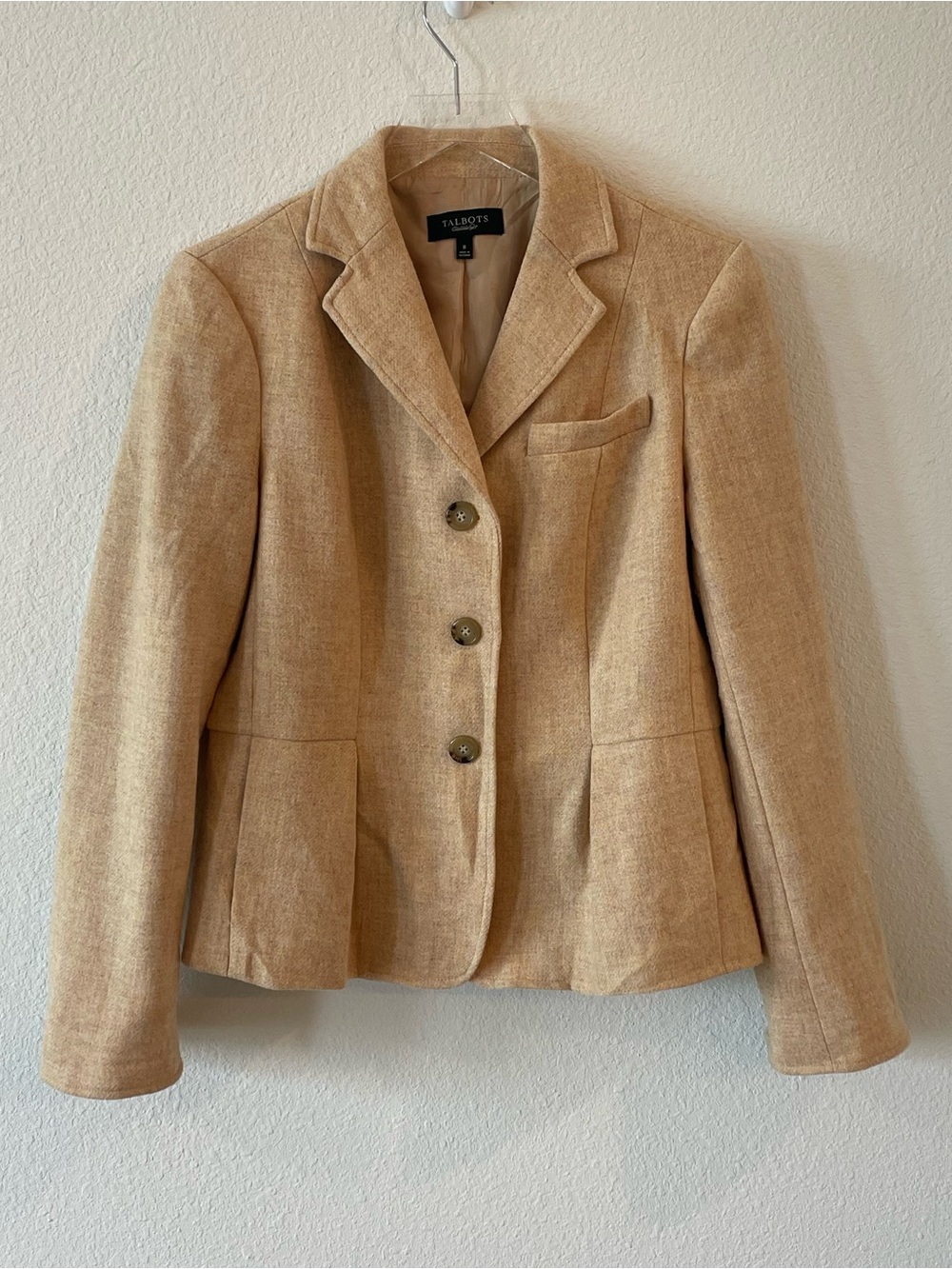 Talbots Women's Camel Tan Classic Grace Tailored Wool Blazer